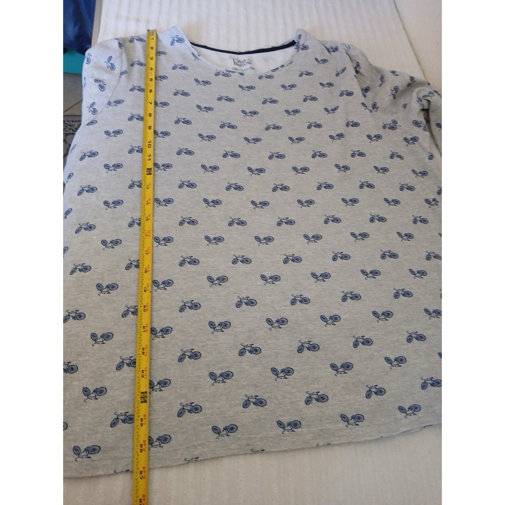 Croft & Barrow Womens T-shirt 2X Long Sleeve Classic Tee Gray Navy bicycle - Picture 8 of 14